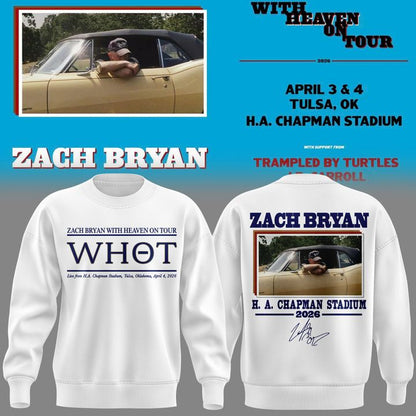 Exclusive Version Zach Bryan H. A. Chapman Stadium White Sweat 2026