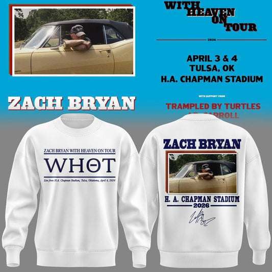 Exclusive Version Zach Bryan H. A. Chapman Stadium White Sweat 2026