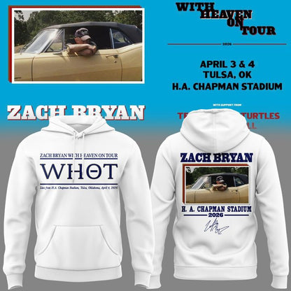Exclusive Version Zach Bryan H. A. Chapman Stadium White Hoodie 2026