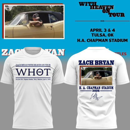 Exclusive Version Zach Bryan H. A. Chapman Stadium White Tshirt 2026