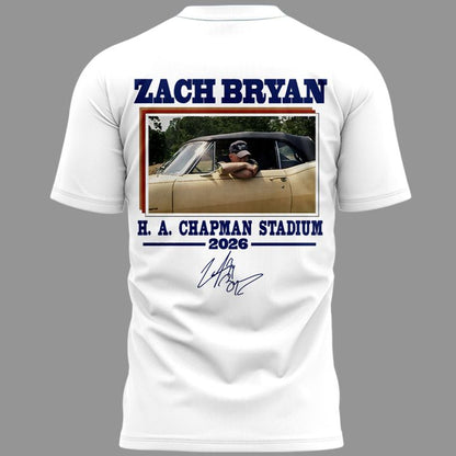 Exclusive Version Zach Bryan H. A. Chapman Stadium White Tshirt 2026