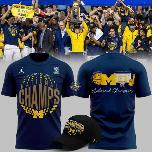 Michigan Wolverines 2026 Men's Basketball National Champions T-Shirt