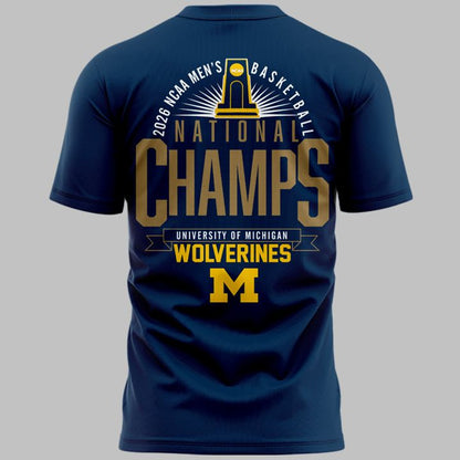 Michigan Wolverines 2026 Men's Basketball National Champions T-Shirt