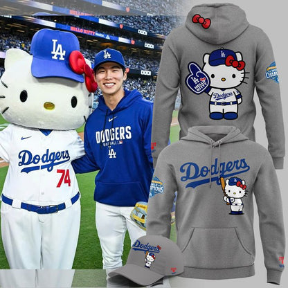 Exclusive 2026 Hoodie Los Angeles Dodgers x Hello Kitty for fans!