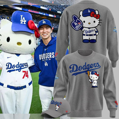 Exclusive Sweatshirt Los Angeles Dodgers x Hello Kitty for fans!
