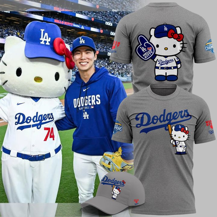 Exclusive Sweatshirt Los Angeles Dodgers x Hello Kitty for fans!