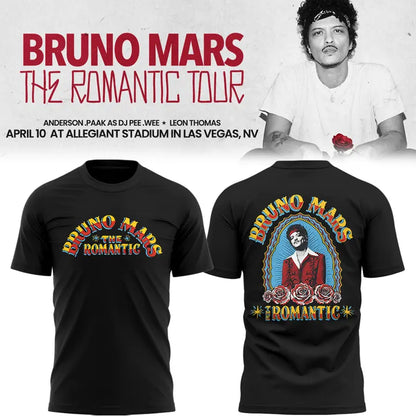 Bruno Mars x Ohio State Buckeyes Football - The Romantic Tour x Ohio Stadium Tshirt