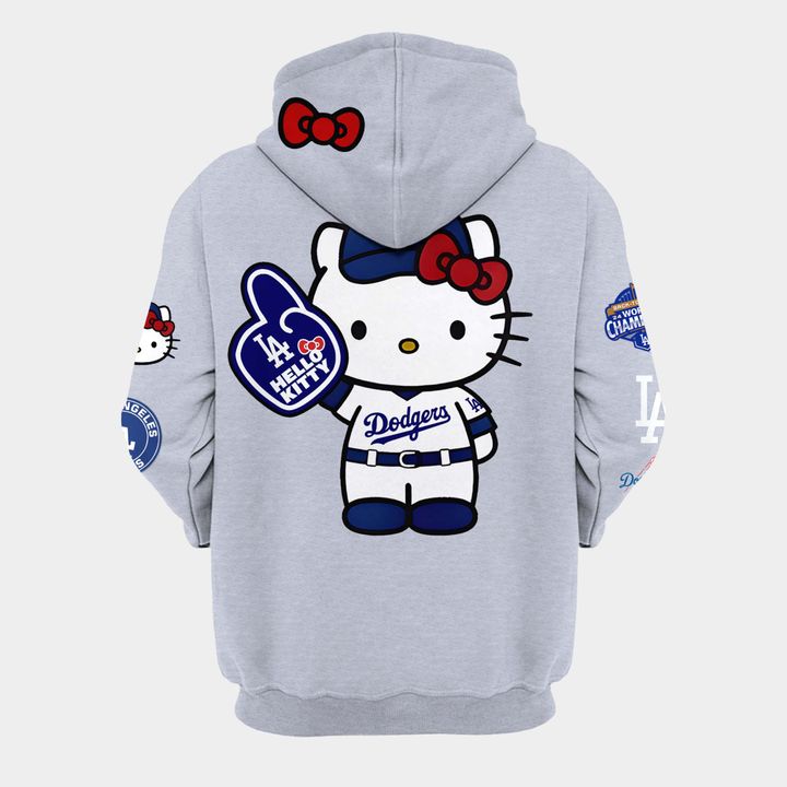 Unisex Los Angeles Dodgers Hello Kitty Night Game 2026 Gray Hoodie