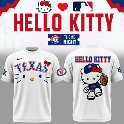 Limited Edition Texas Rangers x Hello Kitty Night Tshirt 2026