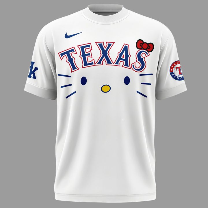 Limited Edition Texas Rangers x Hello Kitty Night Tshirt 2026