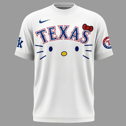 Limited Edition Texas Rangers x Hello Kitty Night Tshirt 2026