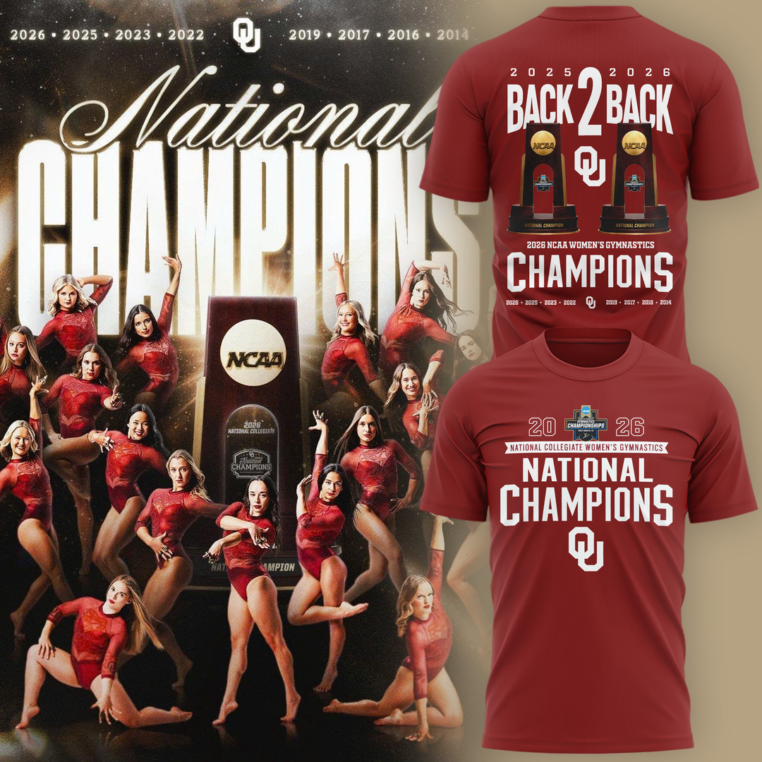 Oklahoma Women's Gymnastics 2026 NCAA National Champions T-Shirt