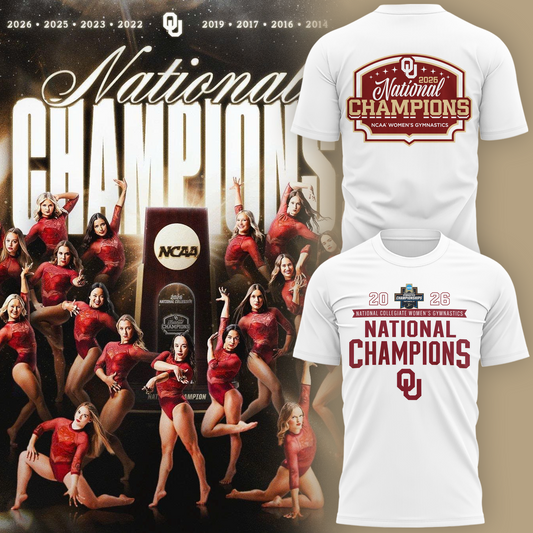 Oklahoma Women's Gymnastics 2026 NCAA National Champions T-Shirt