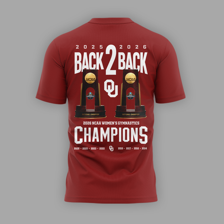 Oklahoma Sooners Champion 2026 NCAA Women's Gymnastics National Champions T-Shirt