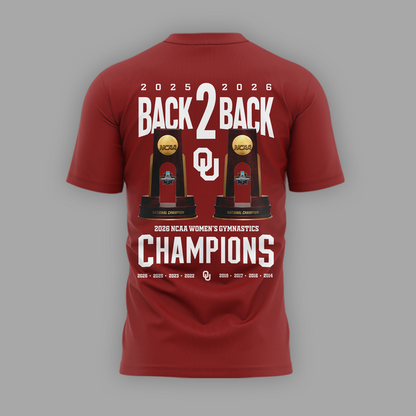 Oklahoma Sooners Champion 2026 NCAA Women's Gymnastics National Champions T-Shirt
