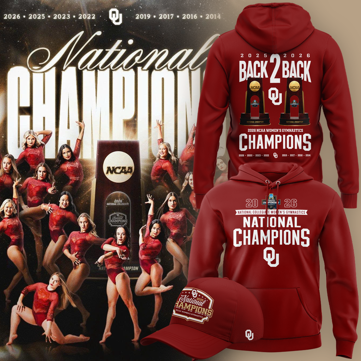 Oklahoma Sooners Champion 2026 NCAA Women's Gymnastics National Champions - Hoodie
