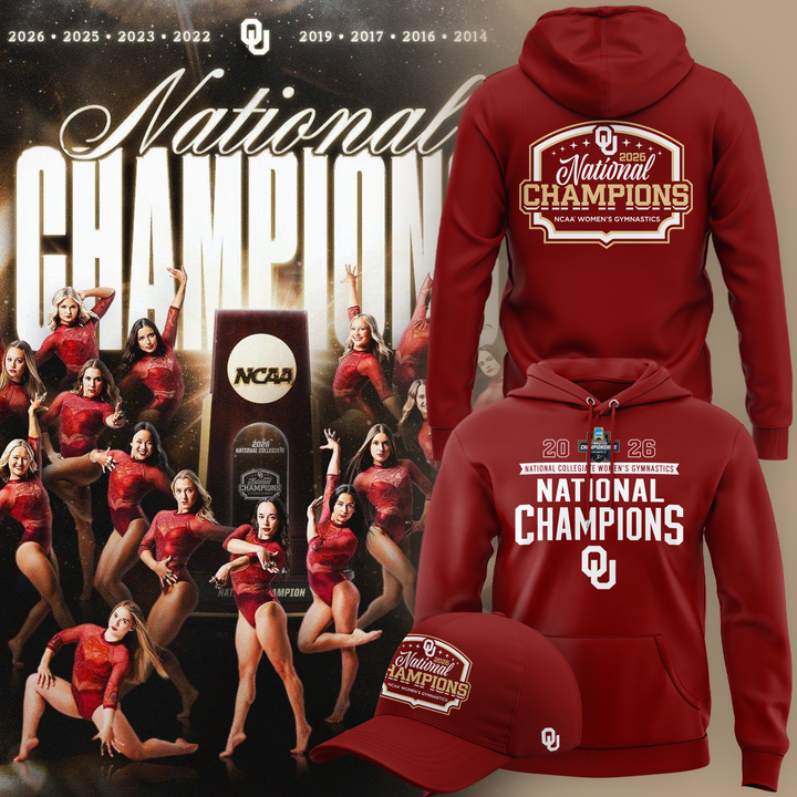 Oklahoma Sooners Champion 2026 NCAA Women's Gymnastics National Champions - Hoodie