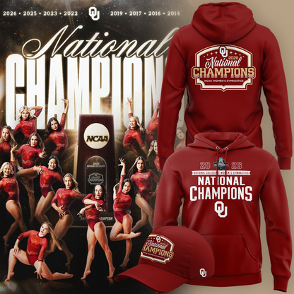 Oklahoma Sooners Champion 2026 NCAA Women's Gymnastics National Champions - Hoodie