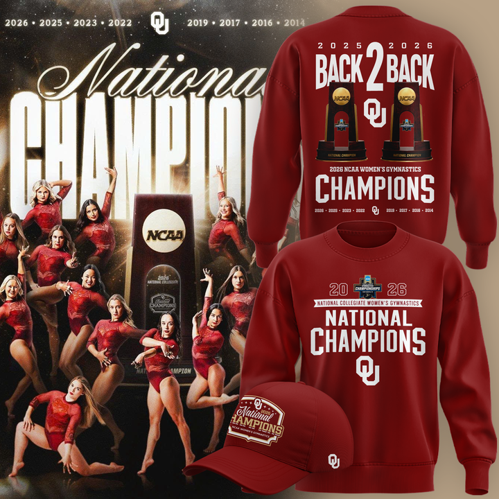 Oklahoma Sooners Champion 2026 NCAA Women's Gymnastics National Champions- sweatshirt