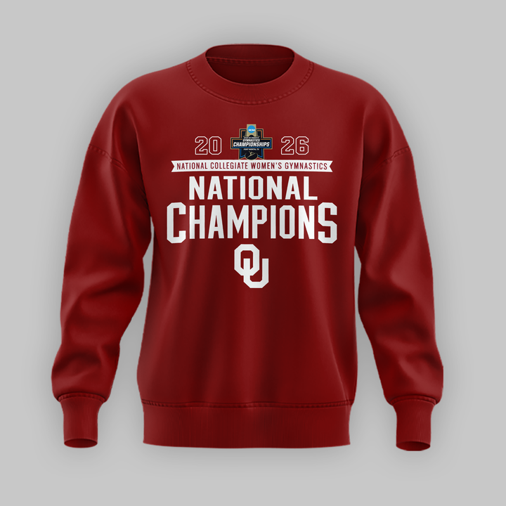 Oklahoma Sooners Champion 2026 NCAA Women's Gymnastics National Champions- sweatshirt