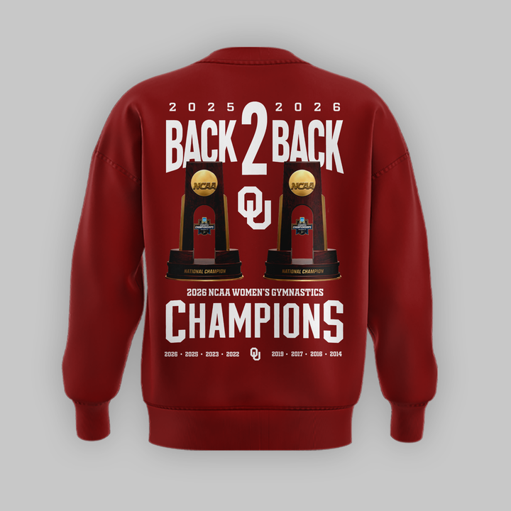 Oklahoma Sooners Champion 2026 NCAA Women's Gymnastics National Champions- sweatshirt