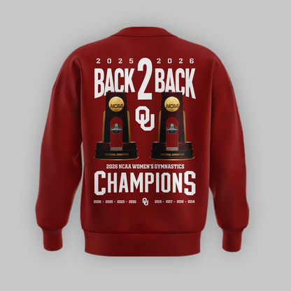 Oklahoma Sooners Champion 2026 NCAA Women's Gymnastics National Champions- sweatshirt