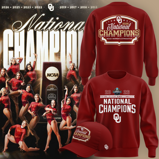 Oklahoma Sooners Champion 2026 NCAA Women's Gymnastics National Champions- sweatshirt