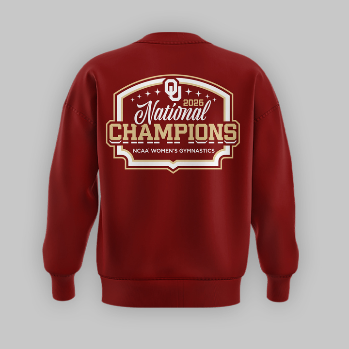 Oklahoma Sooners Champion 2026 NCAA Women's Gymnastics National Champions- sweatshirt