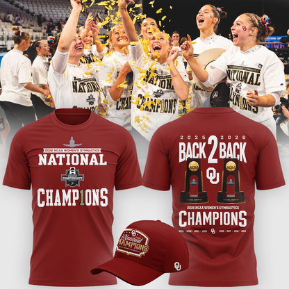 Oklahoma Sooners Champion 2026 NCAA Women's Gymnastics National Champions T-Shirt