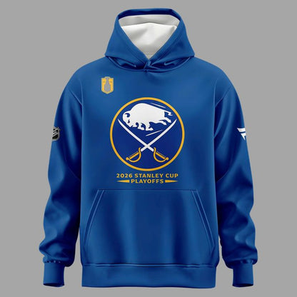 Buffalo Sabres Royal 2026 Stanley Cup Playoffs Pro Rink Hoodie - Limited Edition