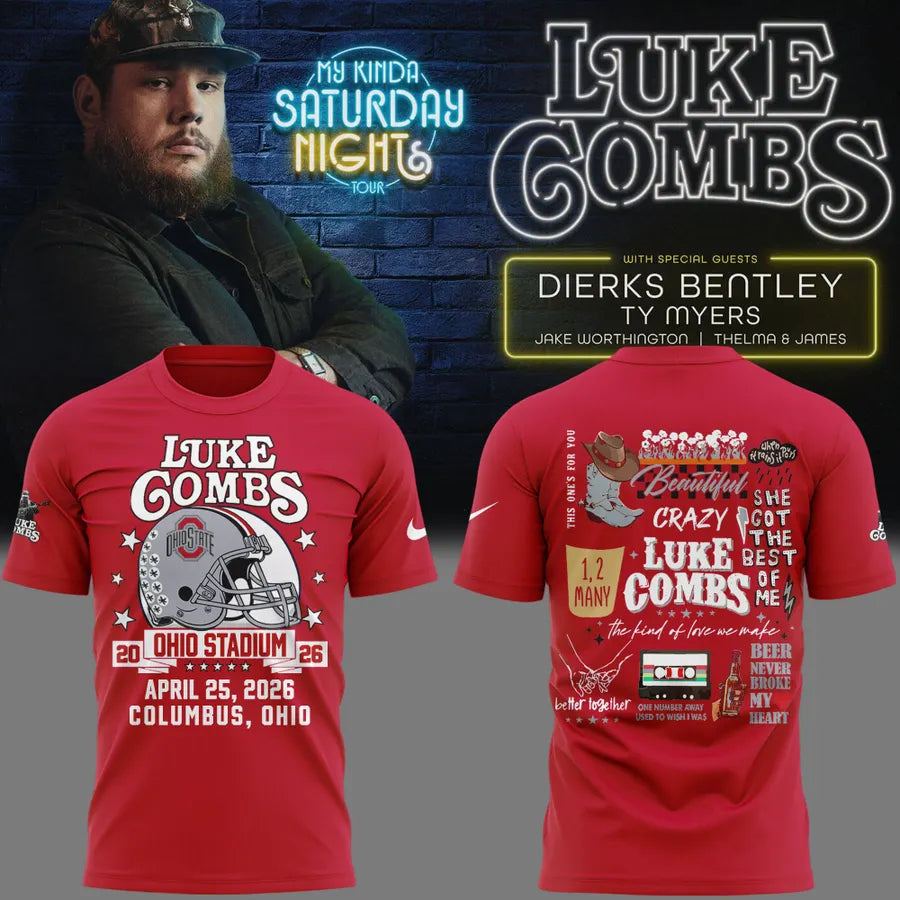 Limited Edition Luke Combs x Ohio State Stadium Tour T-Shirt