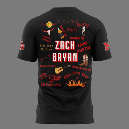 Limited Edition Zach Bryan - With Heaven on Tour - Nebraska Memorial Stadium Tshirt