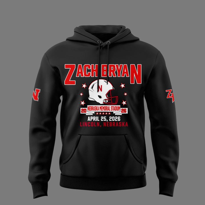 Zach Bryan x Nebraska Cornhuskers Football - With Heaven On Tour - 2026 Hoodie
