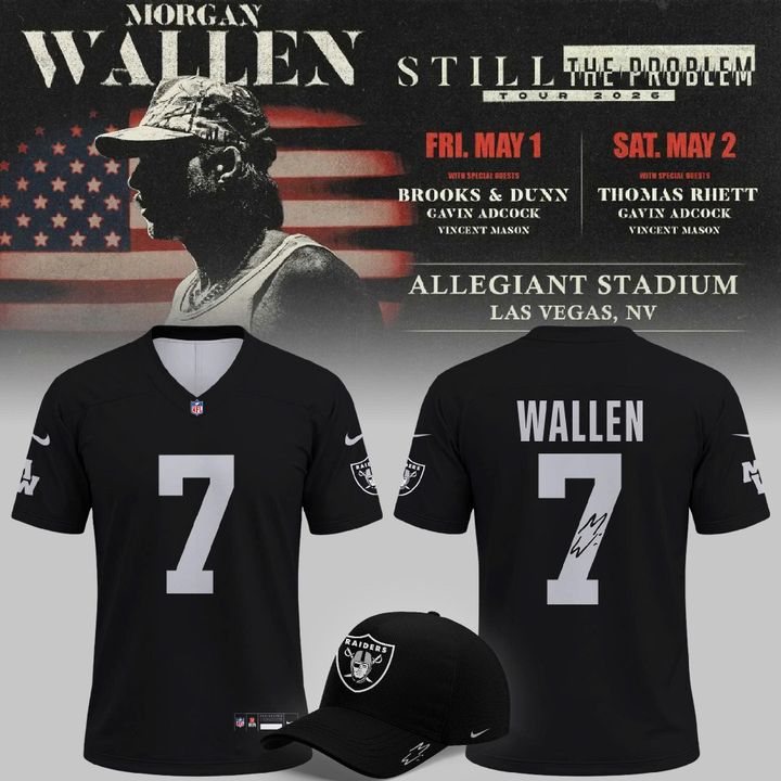 2026 Exclusive Version Signed Jersey Morgan Wallen x Las Vegas Raiders for fans!