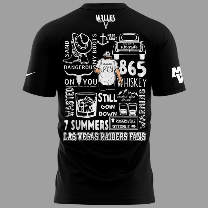 Limited Edition T-Shirt White Morgan Wallen x Las Vegas Raiders