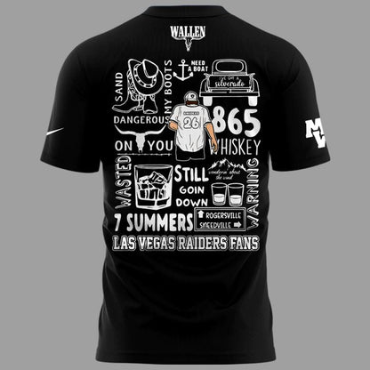 Limited Edition T-Shirt White Morgan Wallen x Las Vegas Raiders
