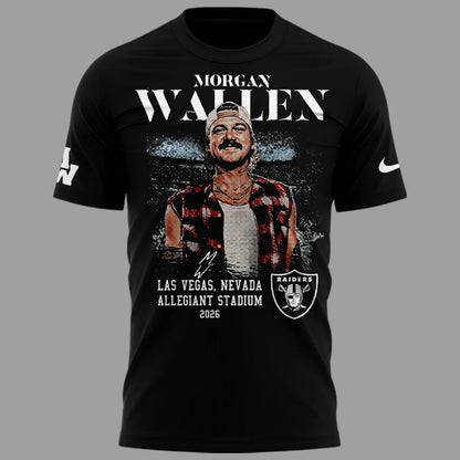 Limited Edition T-Shirt White Morgan Wallen x Las Vegas Raiders