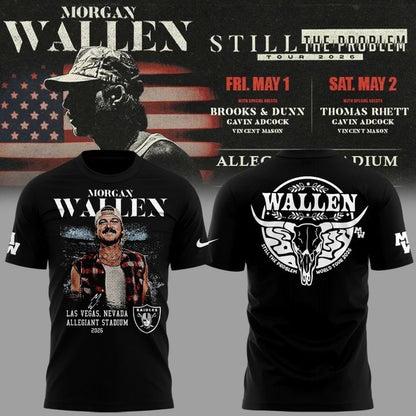 Limited Edition T-Shirt White Morgan Wallen x Las Vegas Raiders