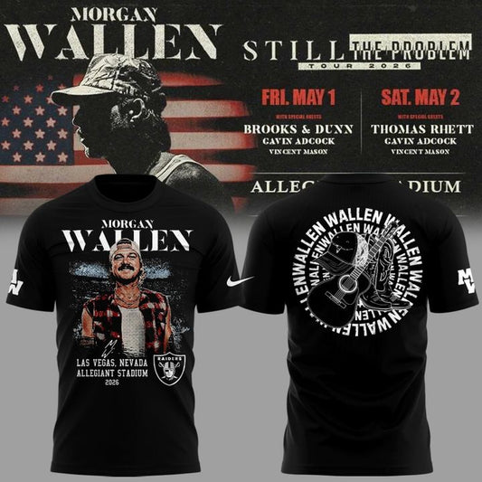 Limited Edition T-Shirt White Morgan Wallen x Las Vegas Raiders