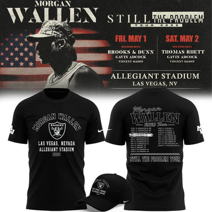 Limited Edition T-Shirt White Morgan Wallen x Las Vegas Raiders