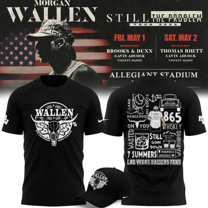 Limited Edition T-Shirt White Morgan Wallen x Las Vegas Raiders