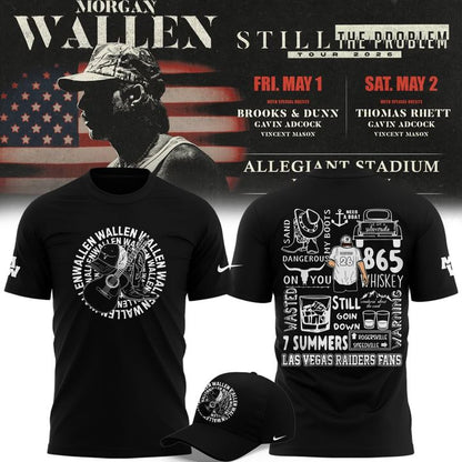 Limited Edition T-Shirt White Morgan Wallen x Las Vegas Raiders