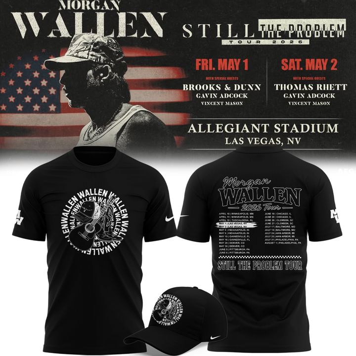 Limited Edition T-Shirt White Morgan Wallen x Las Vegas Raiders
