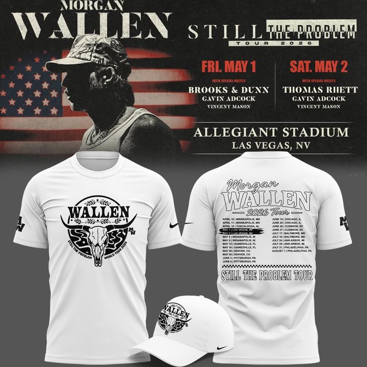 Limited Edition T-Shirt White Morgan Wallen x Las Vegas Raiders