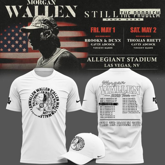 Limited Edition T-Shirt White Morgan Wallen x Las Vegas Raiders