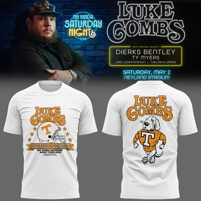 New Edition Tennessee x Luke Combs My Kinda Saturday Nigh White Tshirt 2026