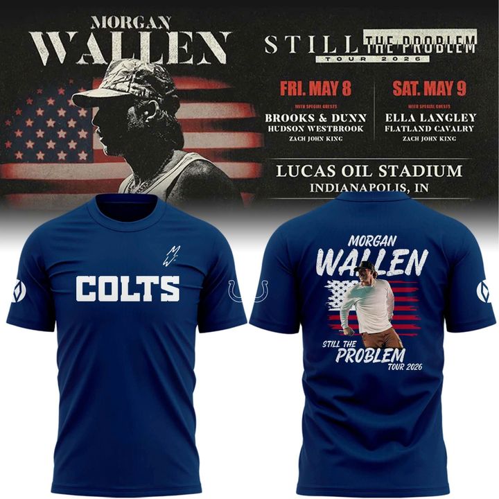 Indianapolis Colts x Morgan Wallen "Still The Problem Tour" 2026 Black T-Shirt