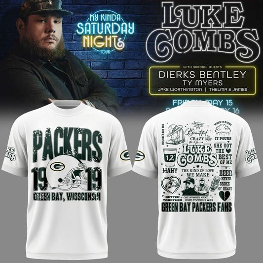 Luke Combs My Kinda Saturday Night Tour 2026 Lambeau Field Tshirt