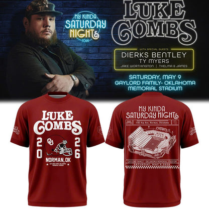 Limited Edition “My Kinda Saturday Night Tour” at Oklahoma Memorial Stadium Shirt