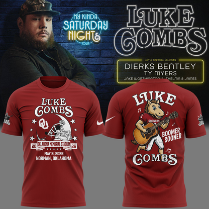 Limited Edition “My Kinda Saturday Night Tour” at Oklahoma Memorial Stadium Shirt